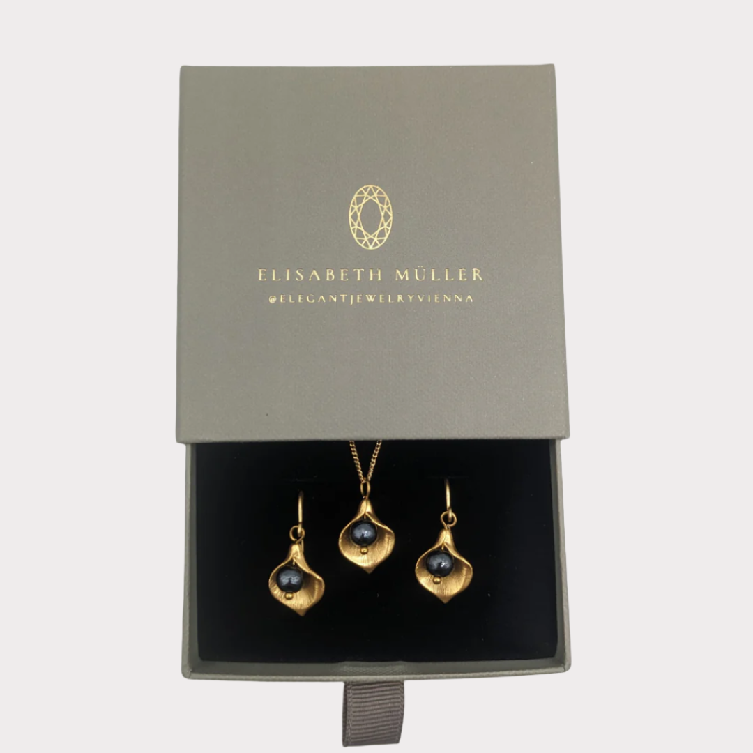 Jewellery set Calla black / gold