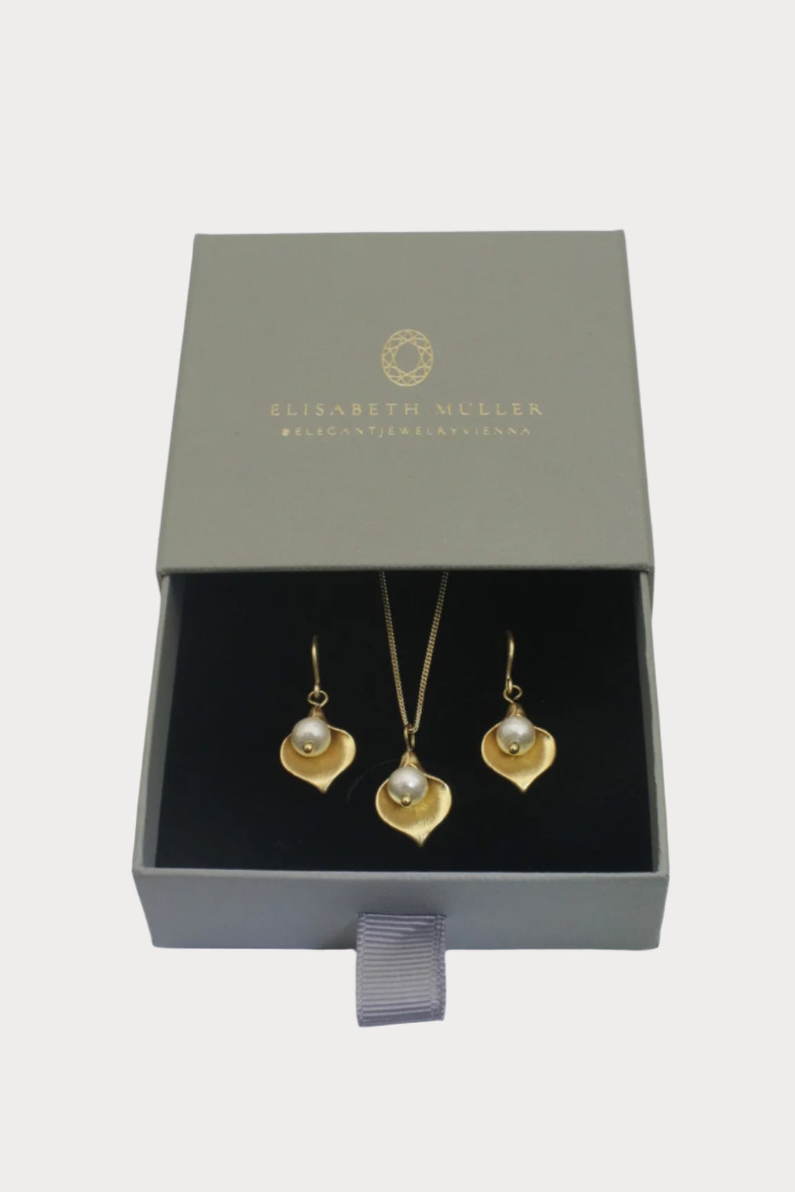 Jewellery set Calla black / gold