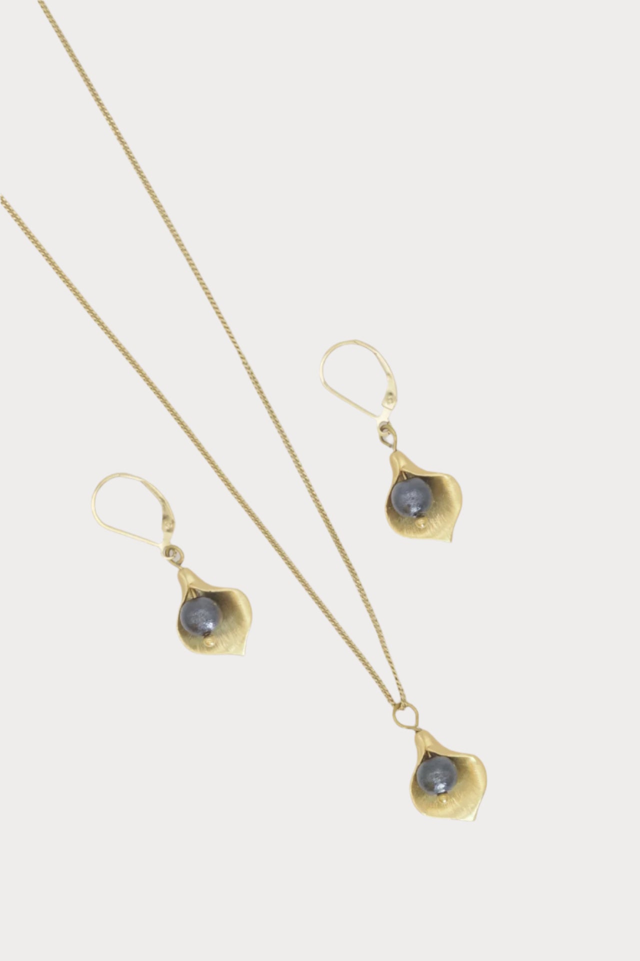 Jewellery set Calla black / gold