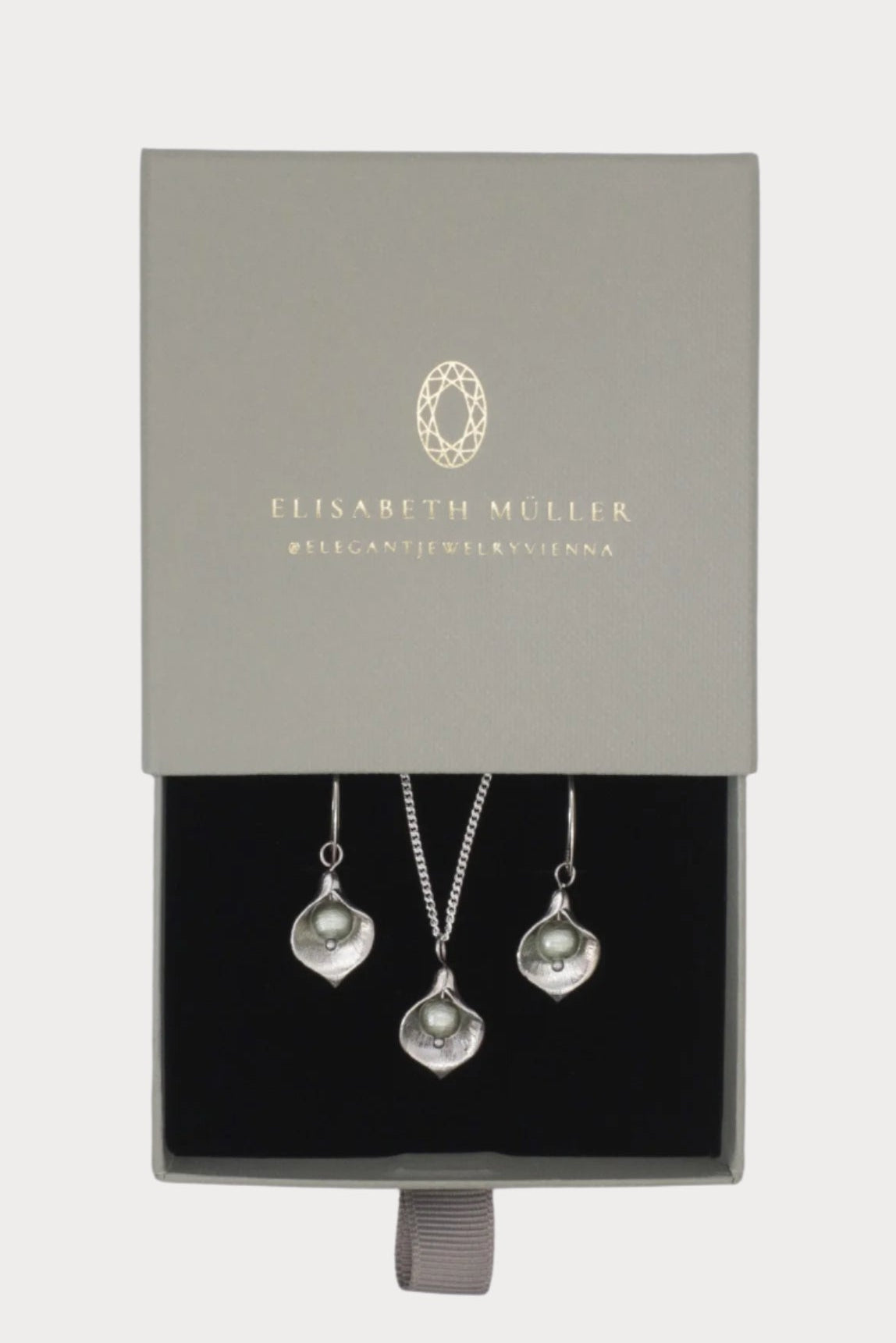 Schmuckset "Calla" Silber monochrom